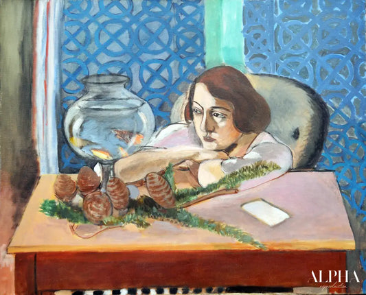 Femme devant un aquarium - Matisse - Reproductions de tableaux et peintures haut de gamme