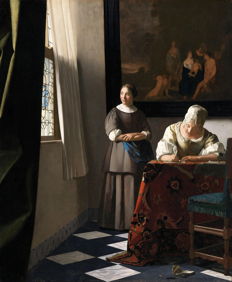 Femme écrivant une lettre et sa servante - Johannes Vermeer