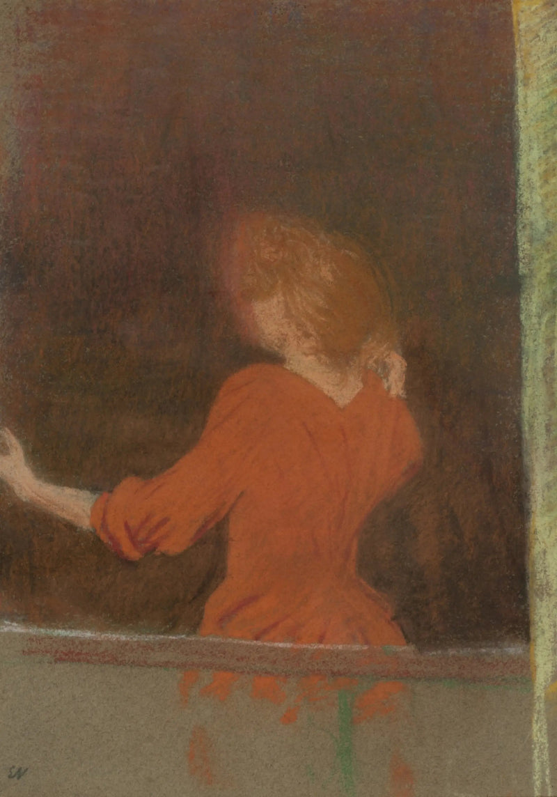 Femme en rouge, dos à la fenêtre (Mujer de rojo, de espaldas a la ventana) - Édouard Vuillard