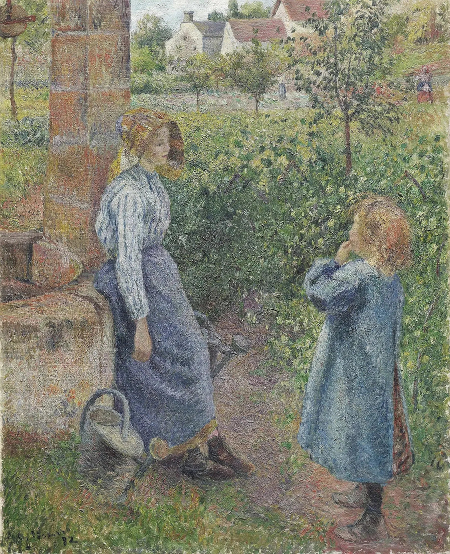 Femme et enfant au puits - Camille Pissarro