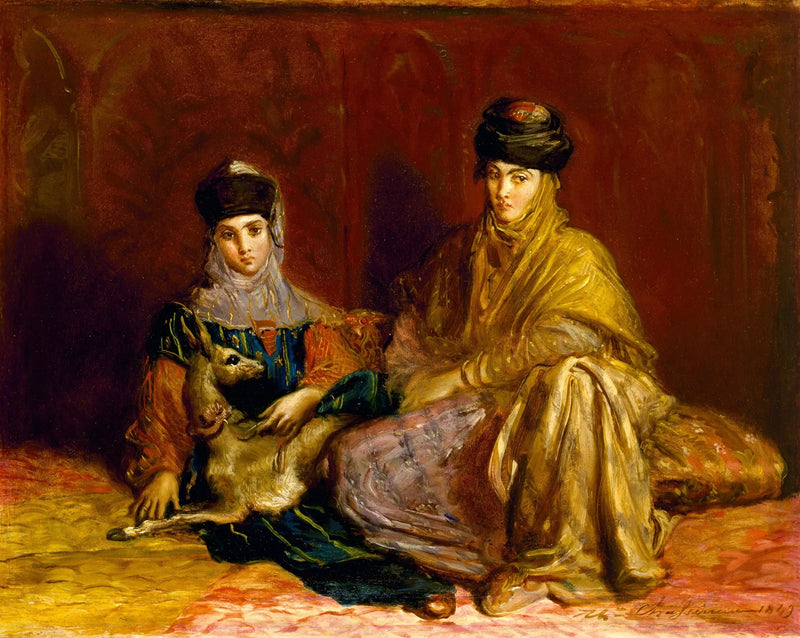 Femme et petite fille de Constantin avec une gazelle - Théodore Chassériau