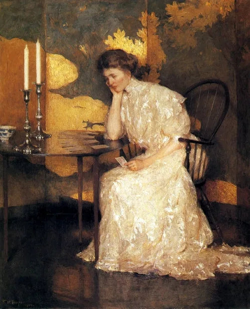 Femme jouant à la réussite - Frank Weston Benson