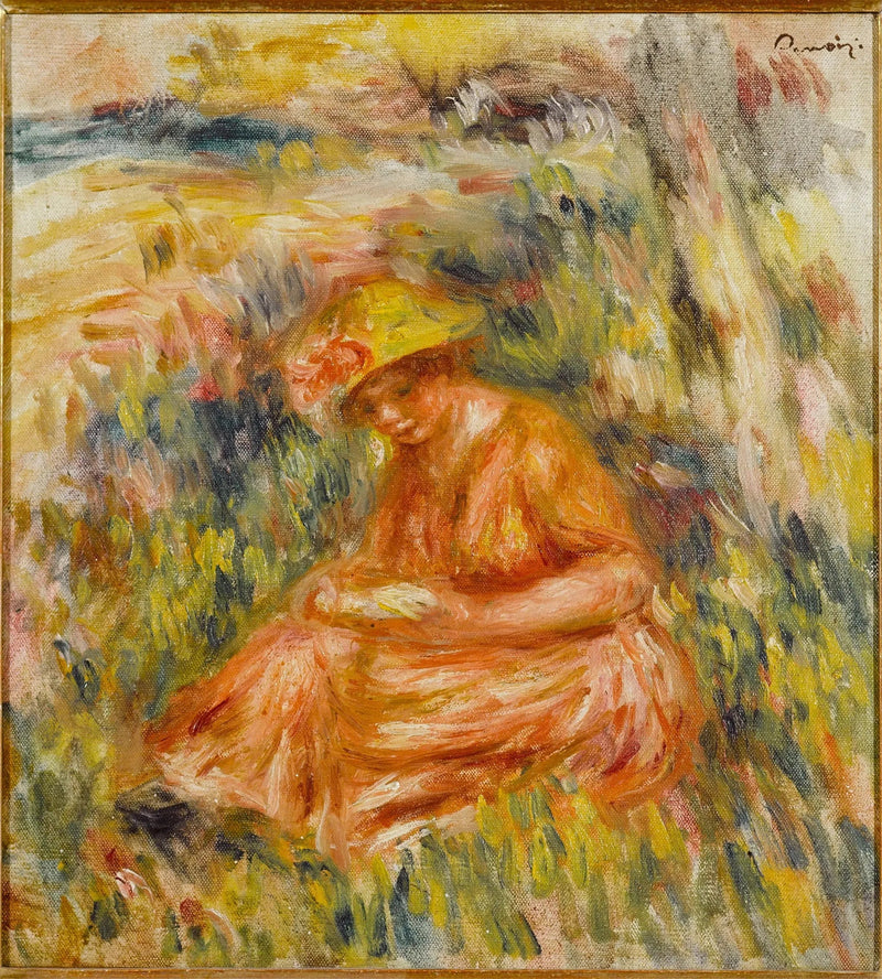 Femme lisant dans un paysage - Pierre-Auguste Renoir