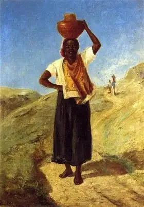 Femme Noire portant une cruche sur la tête - Camille Pissarro