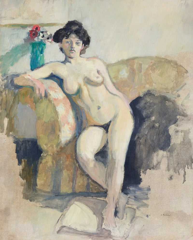 Femme nue assise sur un canapé - Édouard Vuillard