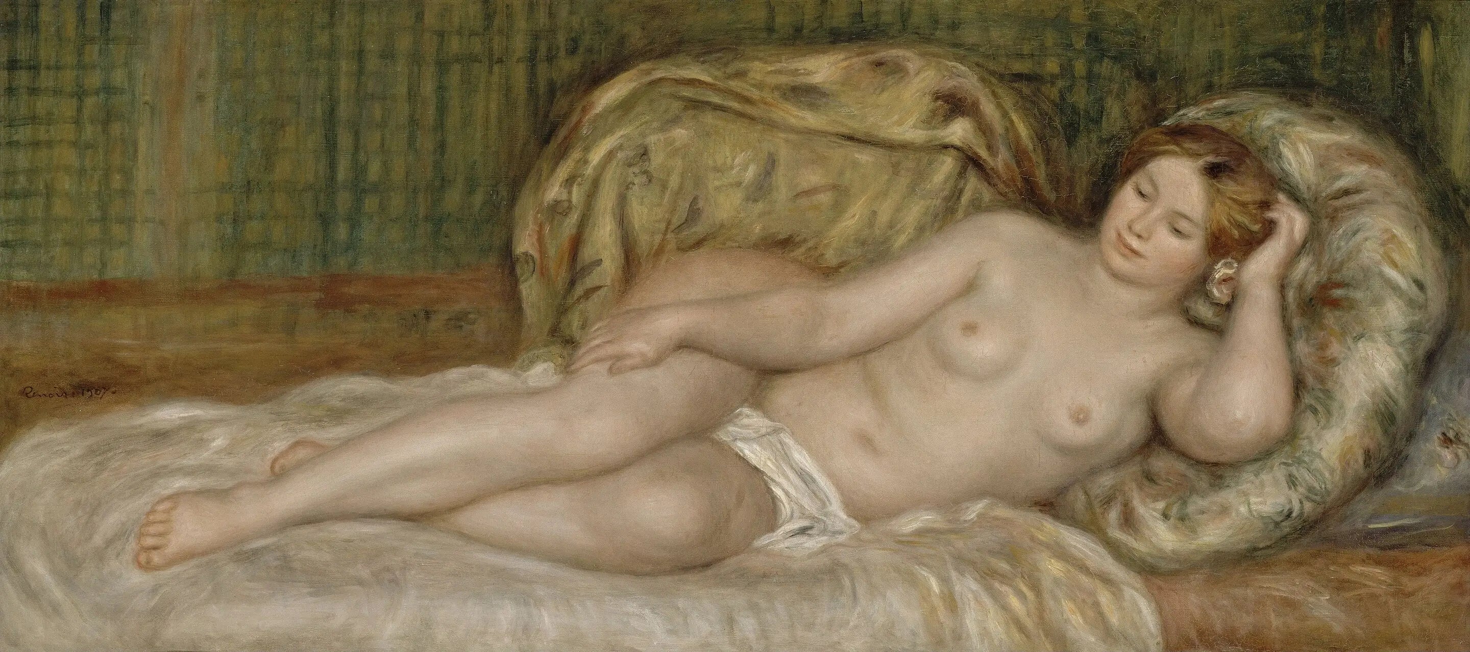 Femme nue (endormie) - Pierre-Auguste Renoir image 1 tableau peint à l’huile sur toile