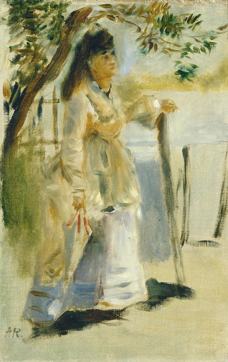 Femme près d'une clôture - Pierre-Auguste Renoir