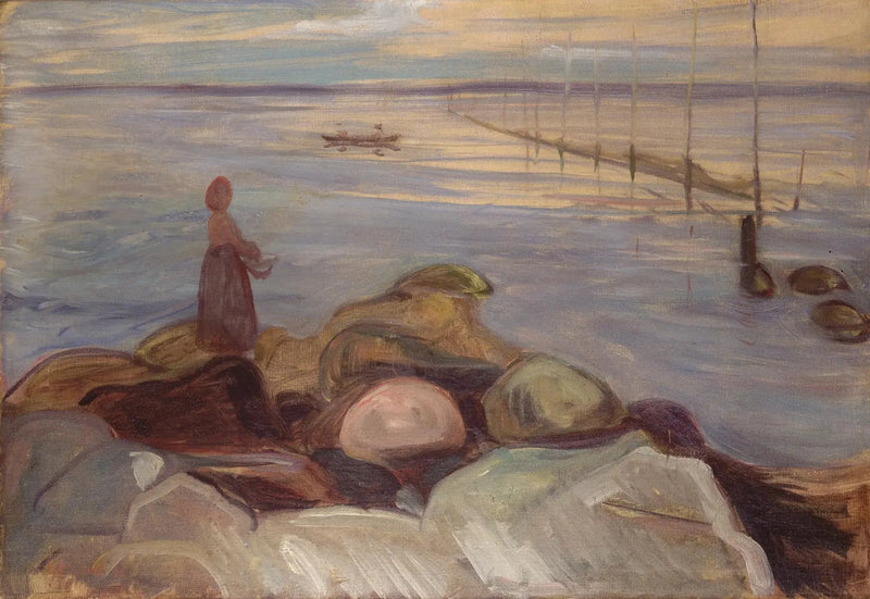 Femme près de la mer à Åsgardstrand - Edvard Munch