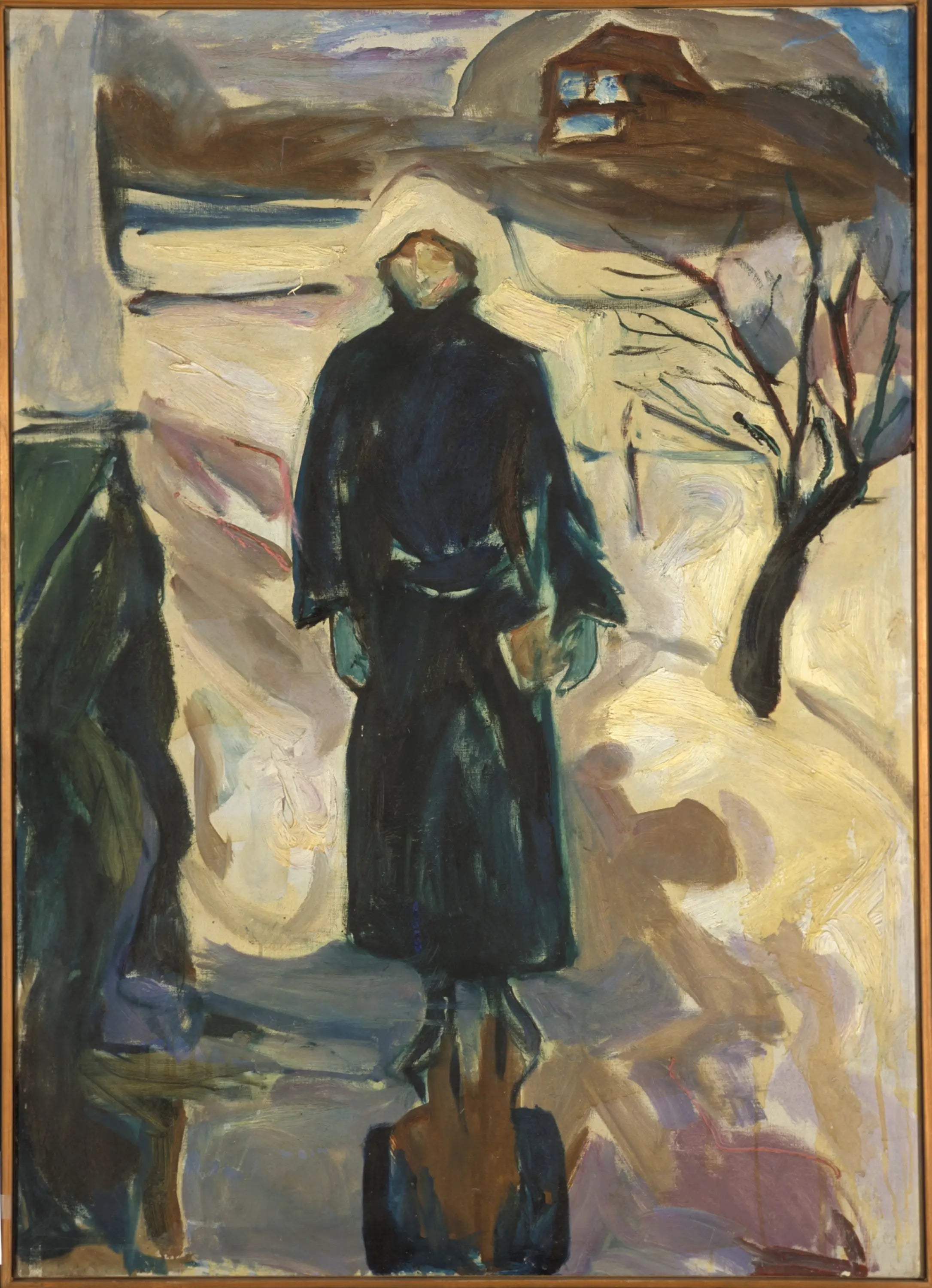 Reproduction du tableau « Femme près du coin de la maison - Edvard Munch » par Alpha Reproduction en peinture à l’huile