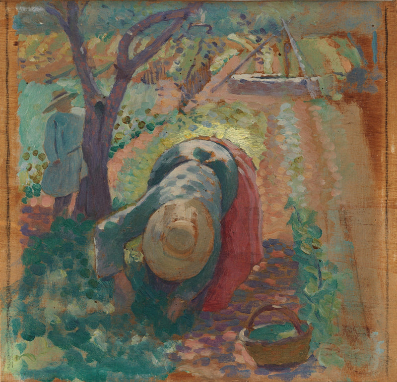 Femme récoltant des légumes - Henri-Edmond Cross