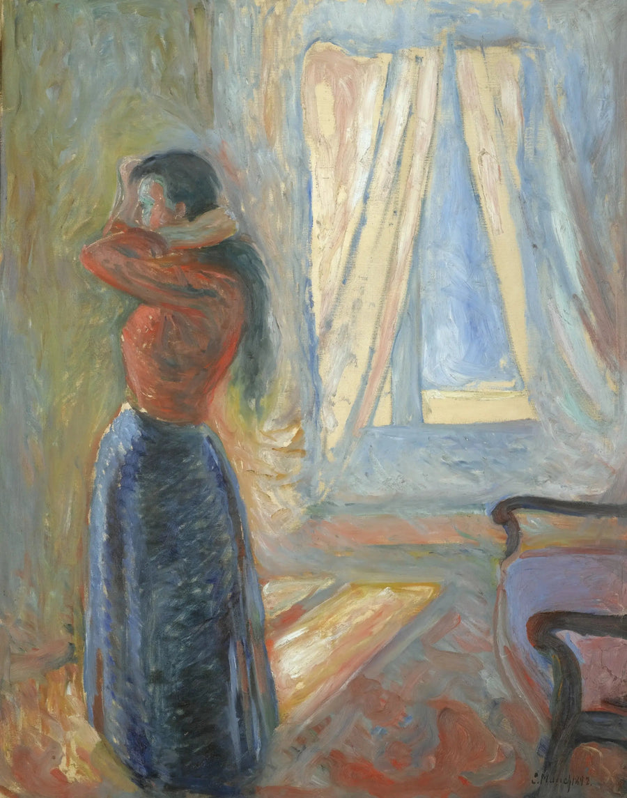 Femme regardant dans le miroir - Edvard Munch