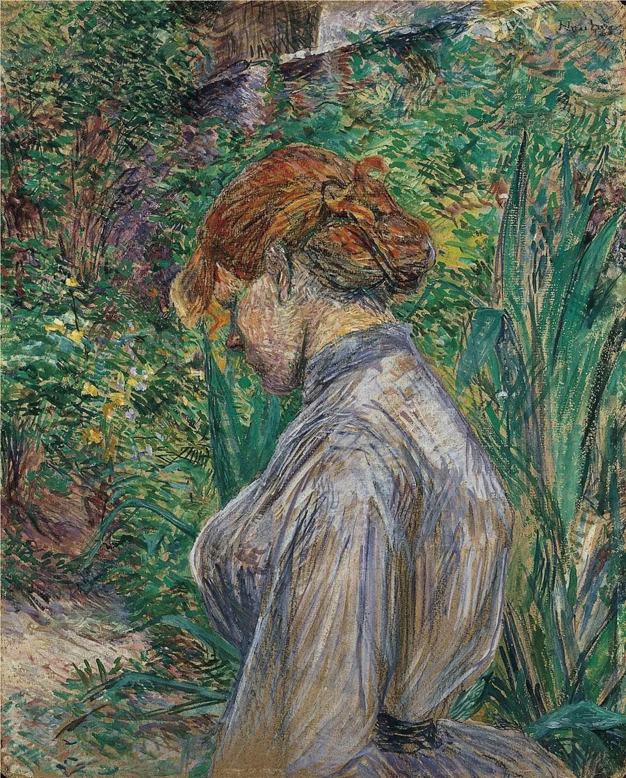 Femme rousse assise dans le jardin de M. Forest - Henri de Toulouse-Lautrec