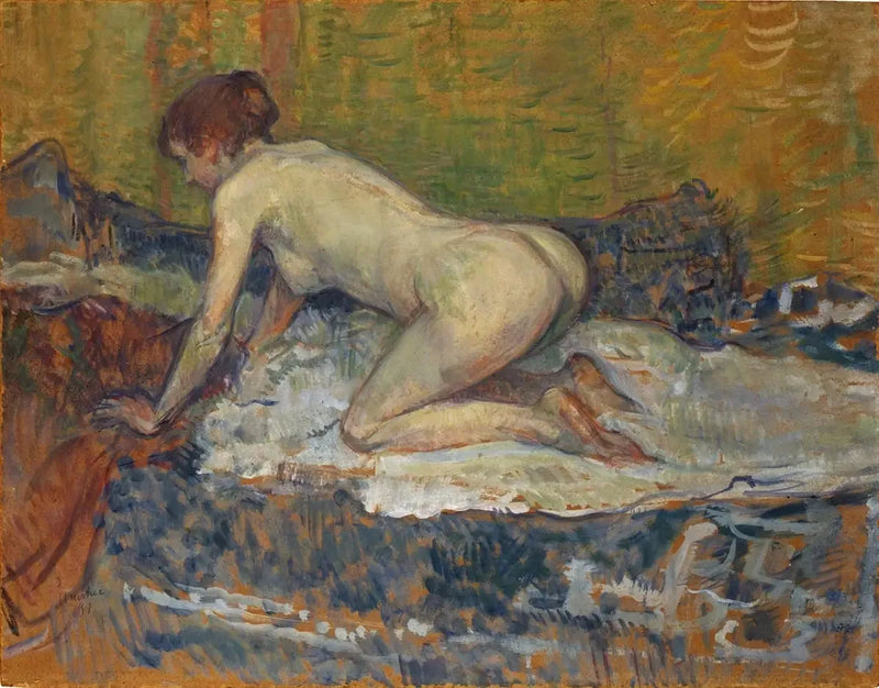 Femme rousse nue accroupie - Henri de Toulouse-Lautrec