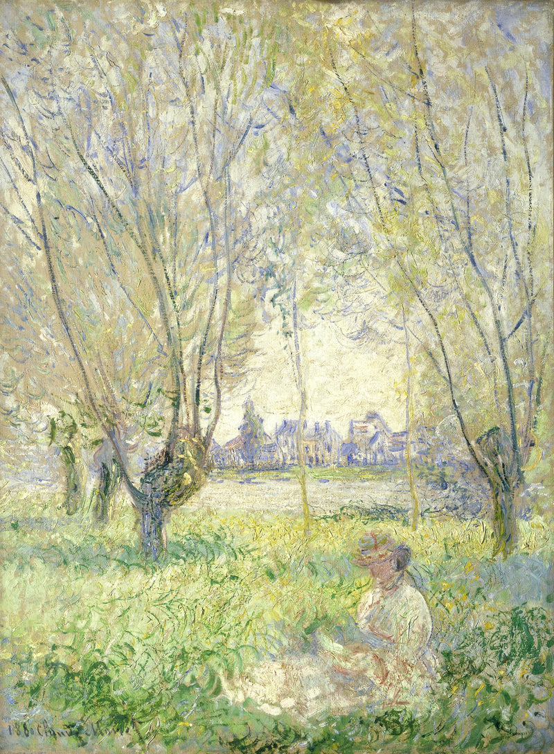 Femme assise sous les saules (W613) – Claude Monet
