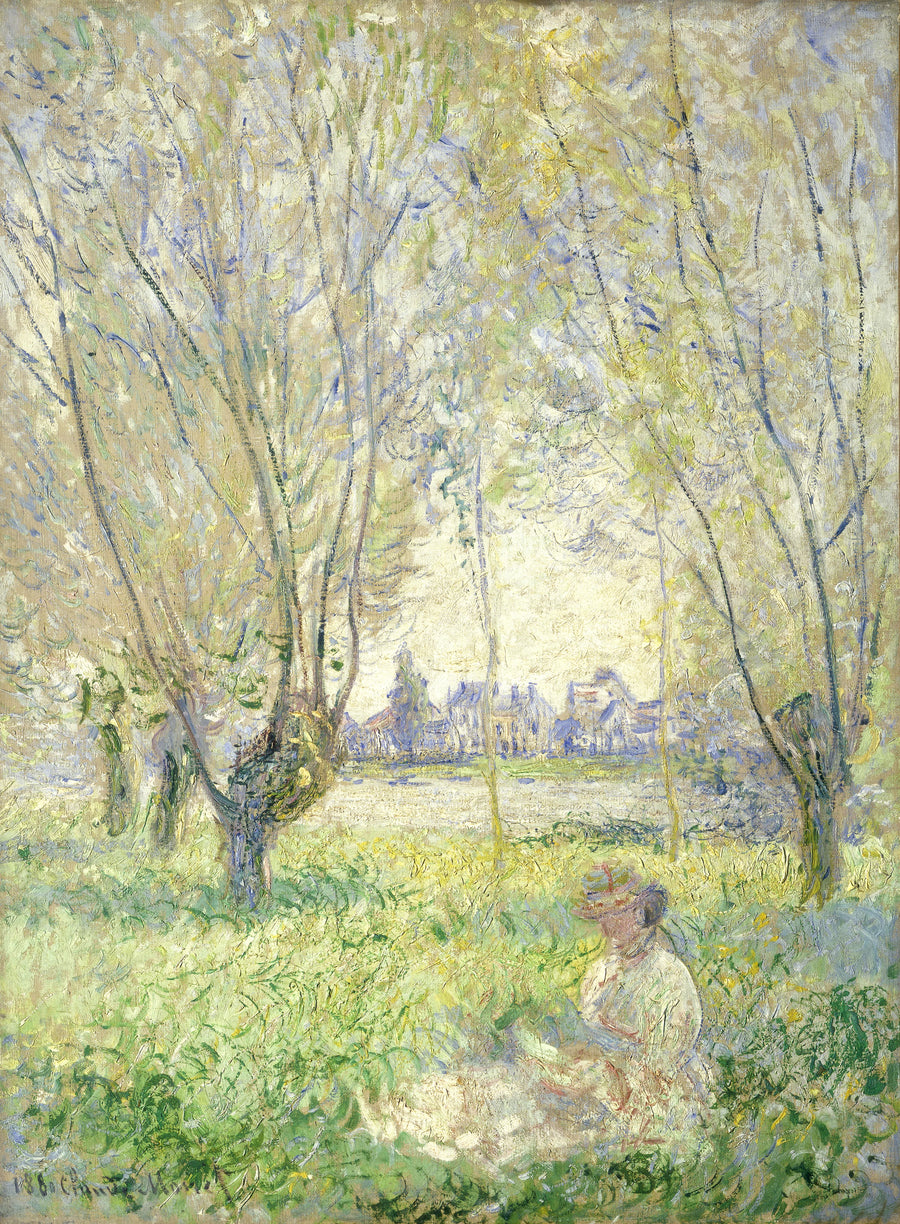 Femme assise sous les saules (W613) – Claude Monet