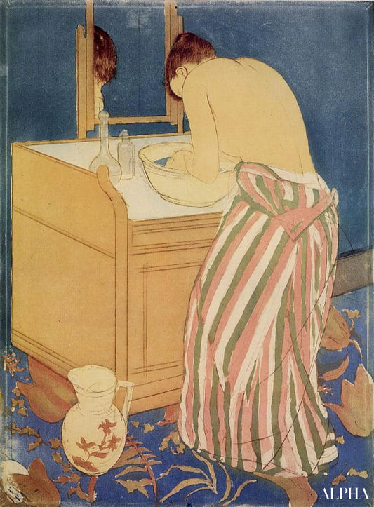 Femme se baignant (La Toilette) - Mary Cassatt - Reproductions de tableaux et peintures haut de gamme