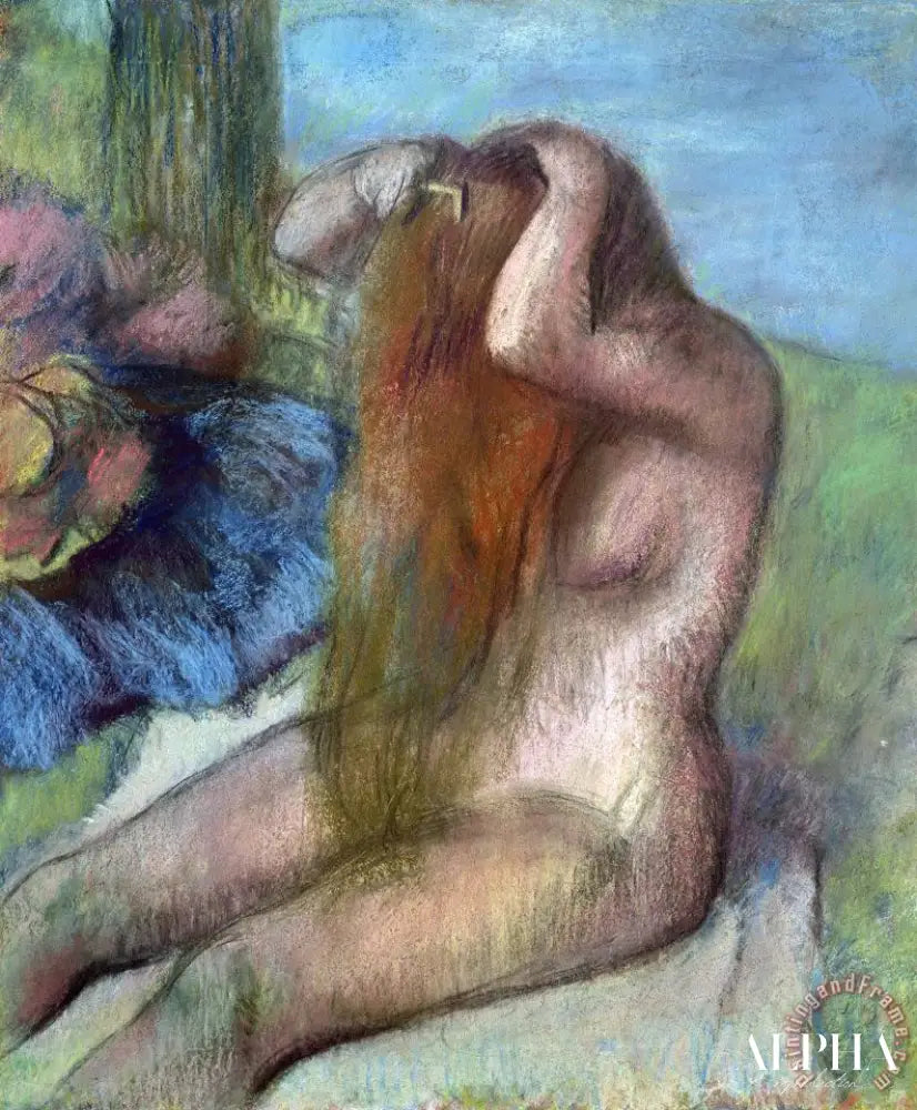 Femme se coiffant - Edgar Degas - Reproductions de tableaux et peintures haut de gamme