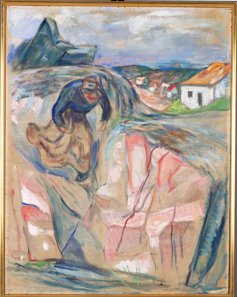 Femme se pressant en bas - Edvard Munch