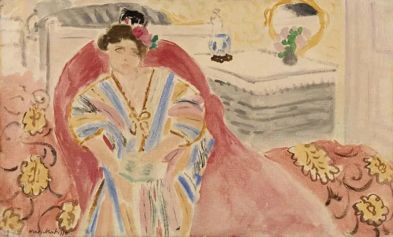Femme sur un canapé rouge (Femme sur un canapé rouge) - Henri Matisse