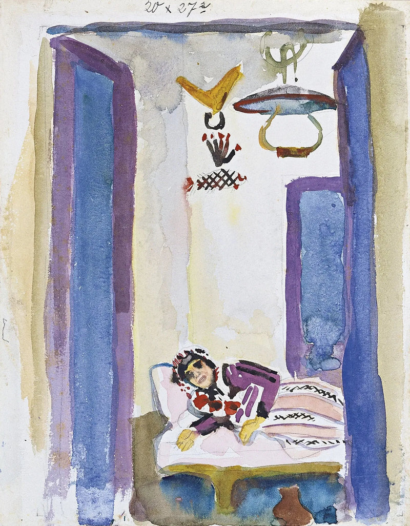 Femme sur un divan - August Macke
