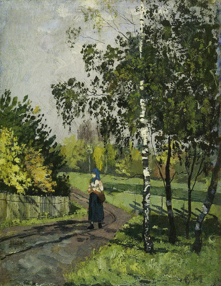 Femme sur une route de campagne - Edvard Munch