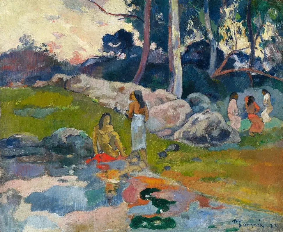 Reproduction du tableau « Femmes au bord de la rivière - Paul Gauguin » par Alpha Reproduction en peinture à l’huile