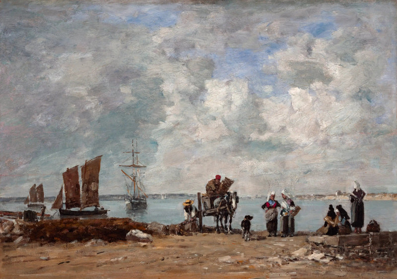 Femmes de pêcheurs au bord de la mer - Eugène Boudin