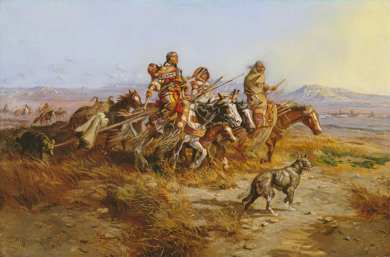 Femmes indiennes en mouvement - Charles Marion Russell