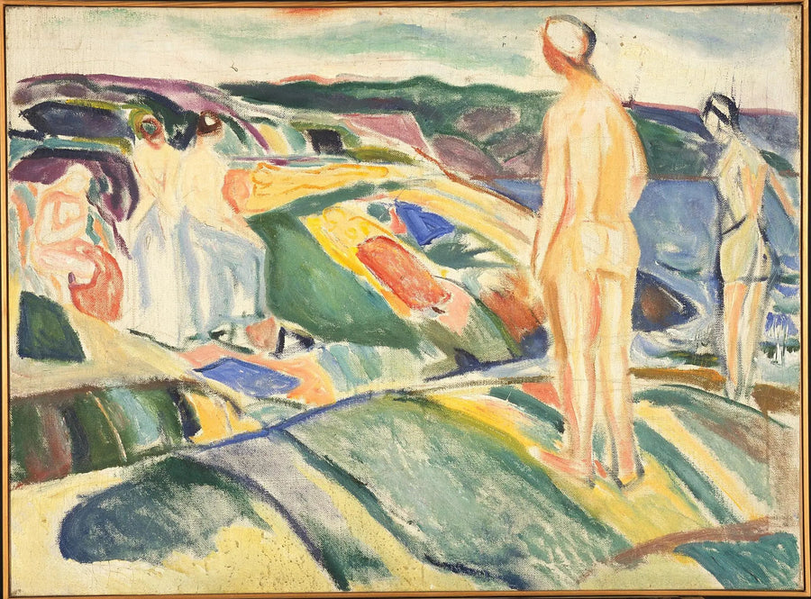 Femmes se baignant sur les rochers - Edvard Munch