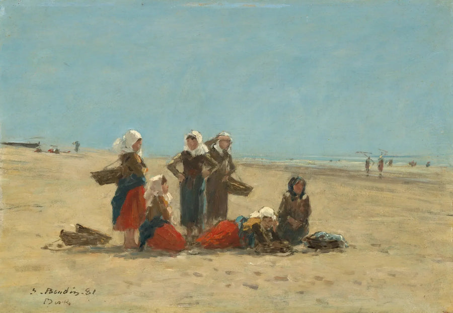 Femmes sur la plage de Berck - Eugène Boudin