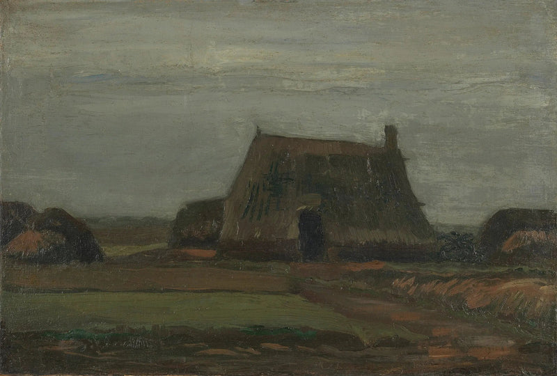 Ferme avec des tas de tourbe - Vincent van Gogh