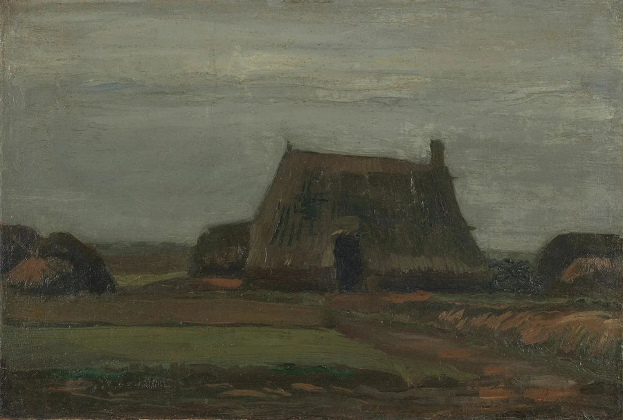 Ferme avec des tas de tourbe - Vincent van Gogh