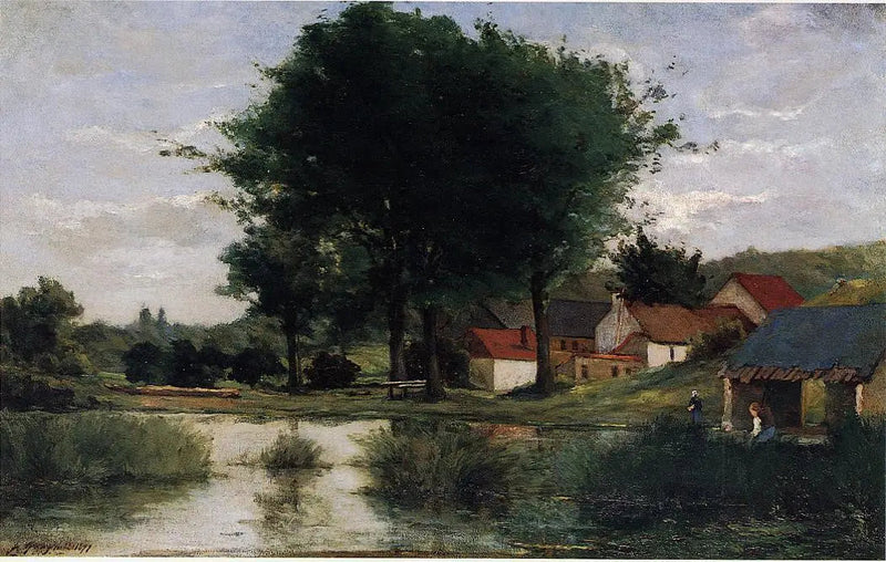 Ferme près d'un étang, ou Paysage d'automne - Paul Gauguin