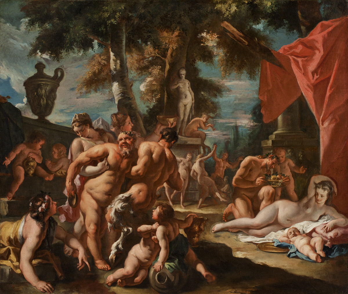 Fête de Silène - Sebastiano Ricci image 1 copie peinte à la main à l’huile