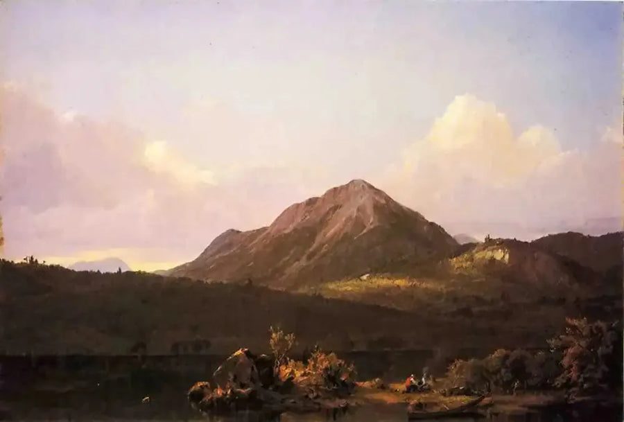 Feu de camp dans la nature du Maine - Frederic Edwin Church