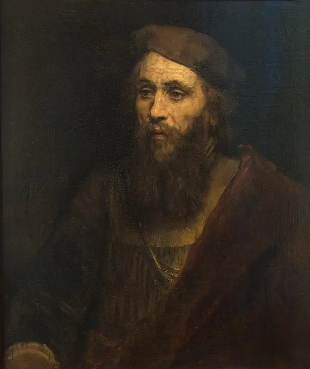 Figure à mi-corps d'un homme avec barbe et béret - Rembrandt