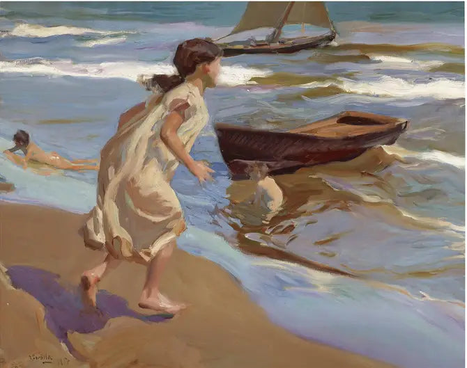 Filet entrant dans l'eau - Joaquín Sorolla