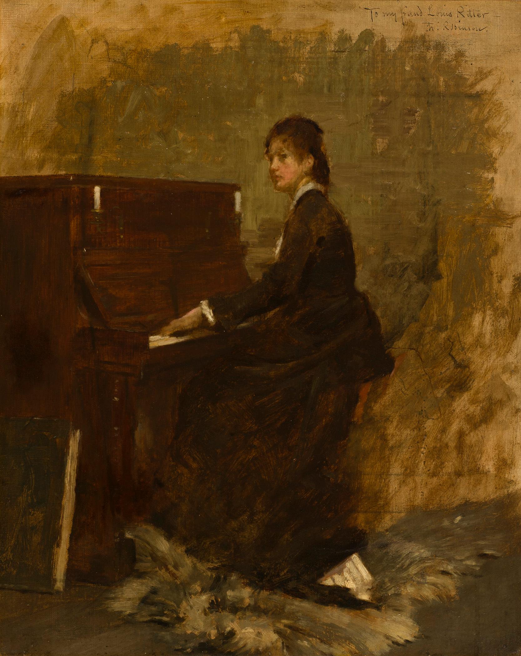 Fille au piano - Theodore Robinson
