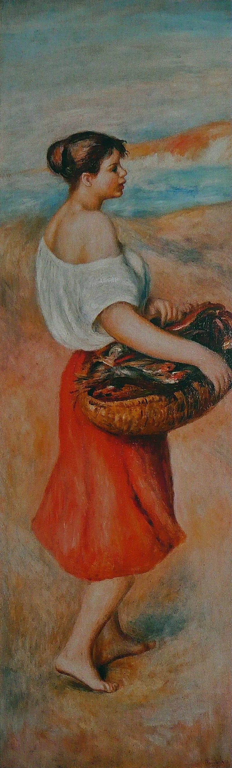 Fille avec un panier de poissons - Pierre-Auguste Renoir