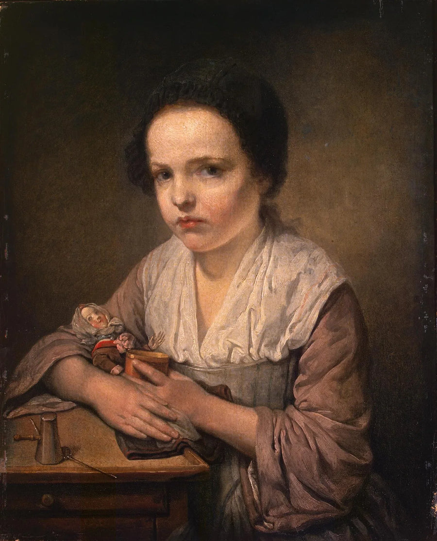 Fille avec une poupée - Jean-Baptiste Greuze