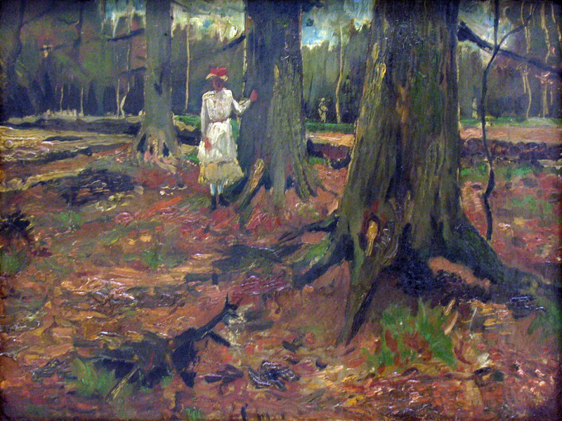 Fille en blanc dans les bois - Vincent van Gogh