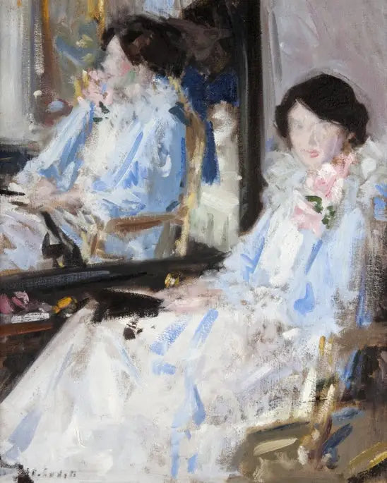 Fille en bleu - Réflexions - Francis Cadell