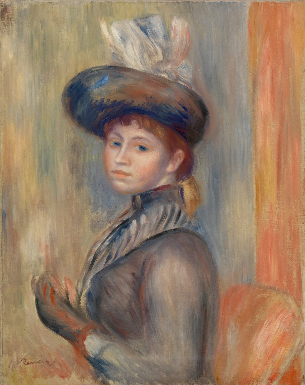 Fille en gris-bleu - Pierre-Auguste Renoir image 1 tableau peint à l’huile sur toile