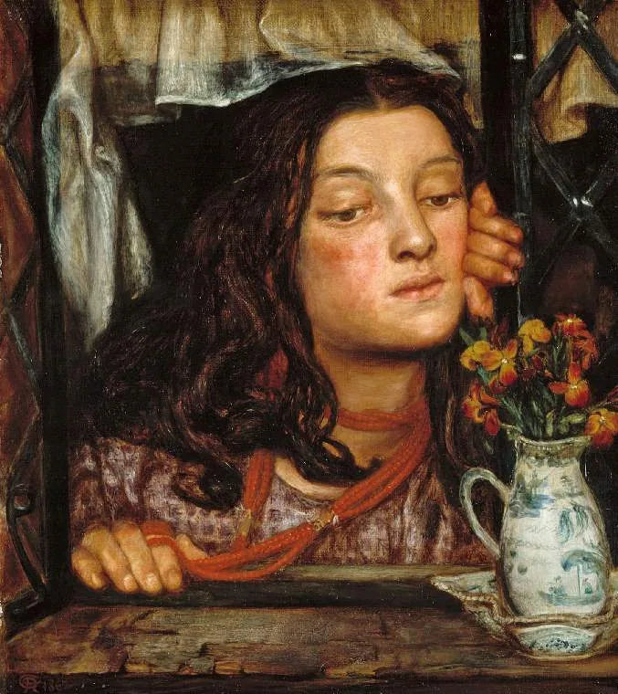 Fille sur un treillis - Dante Gabriel Rossetti