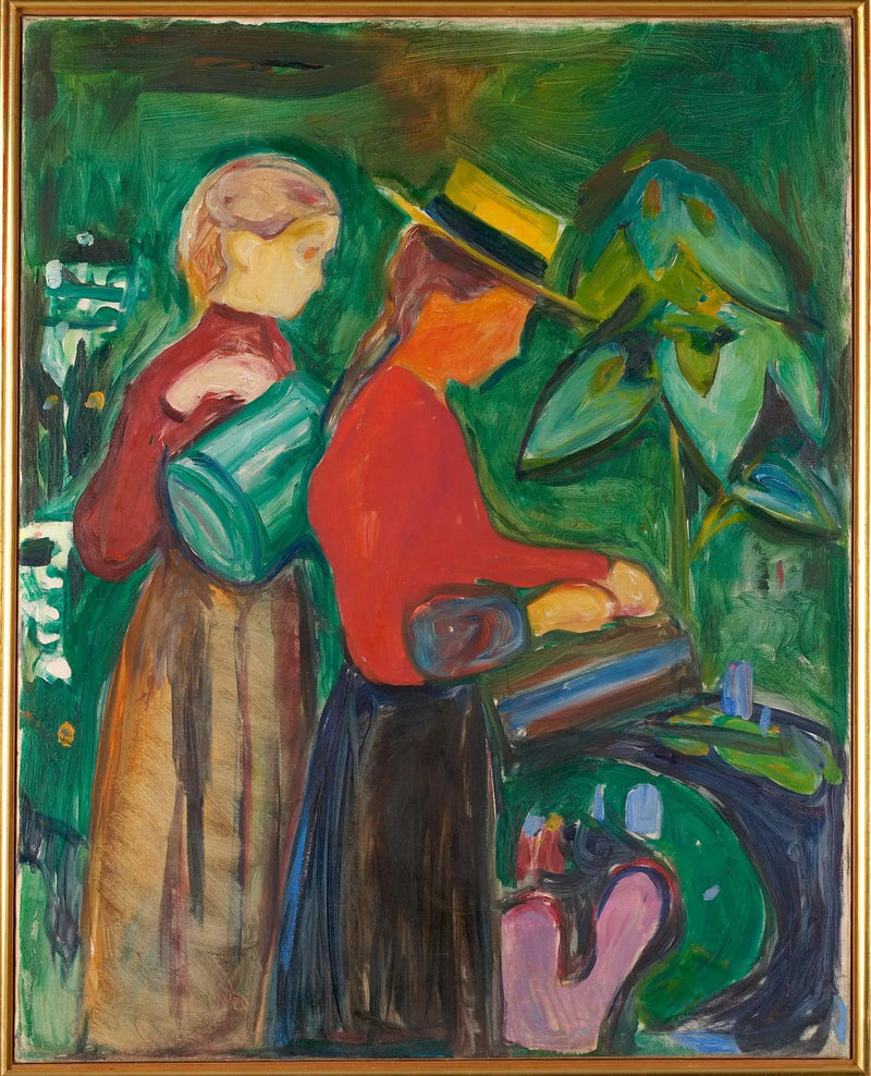 Filles arrosant les fleurs (Frise Linde) - Edvard Munch