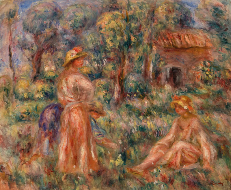 Filles dans un paysage (Jeunes filles dans un paysage) - Pierre-Auguste Renoir