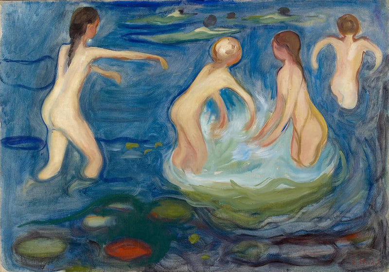 Filles se baignant - Edvard Munch