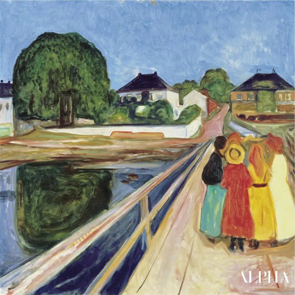 Filles sur le pont - Edvard Munch - Reproductions de tableaux et peintures haut de gamme