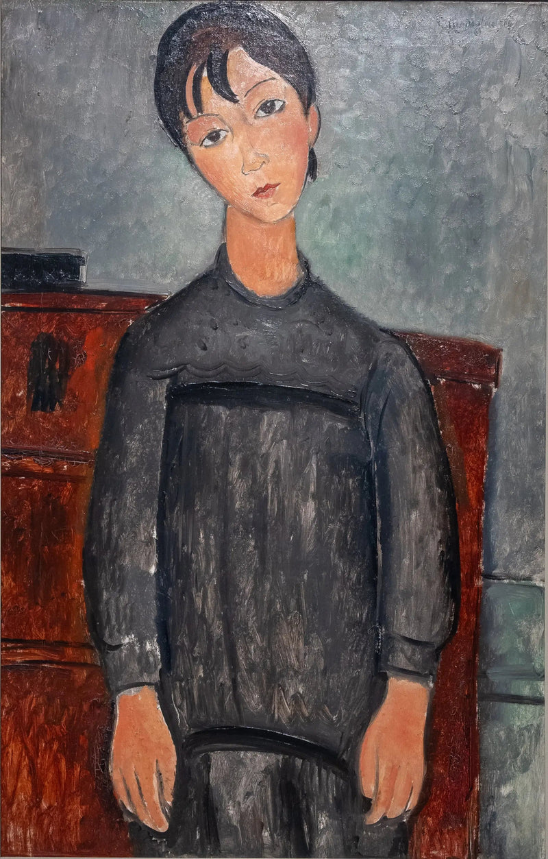 Fillette debout en tablier noir - Amedeo Modigliani