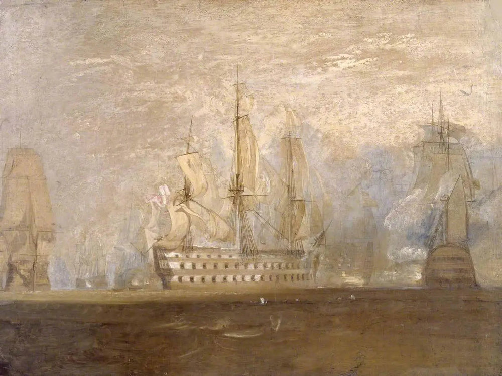 First Sketch for ‘The Battle of Trafalgar’ - J. M. W. Turner image 1 tableau peint à l’huile sur toile